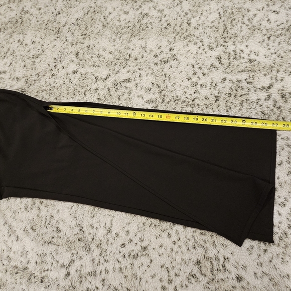 Lulu's SZ L Black Bright & Breezy Tie Front Culotte Wide Leg Side Slit Pants - Picture 11 of 14